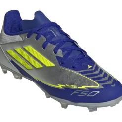 F50 League Messi FG MG voetbalschoenen junior silver metallic solar yellow lucid blue*adidas Best
