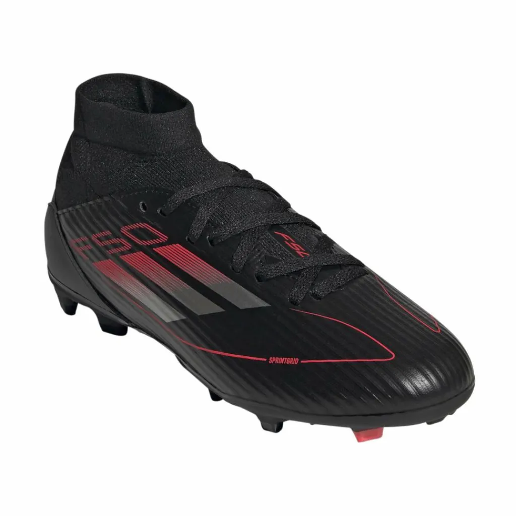F50 League Mid FG MG voetbalschoenen junior core black iron metallic lucid red*adidas Hot