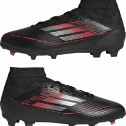 F50 League Mid FG MG voetbalschoenen junior core black iron metallic lucid red*adidas Hot