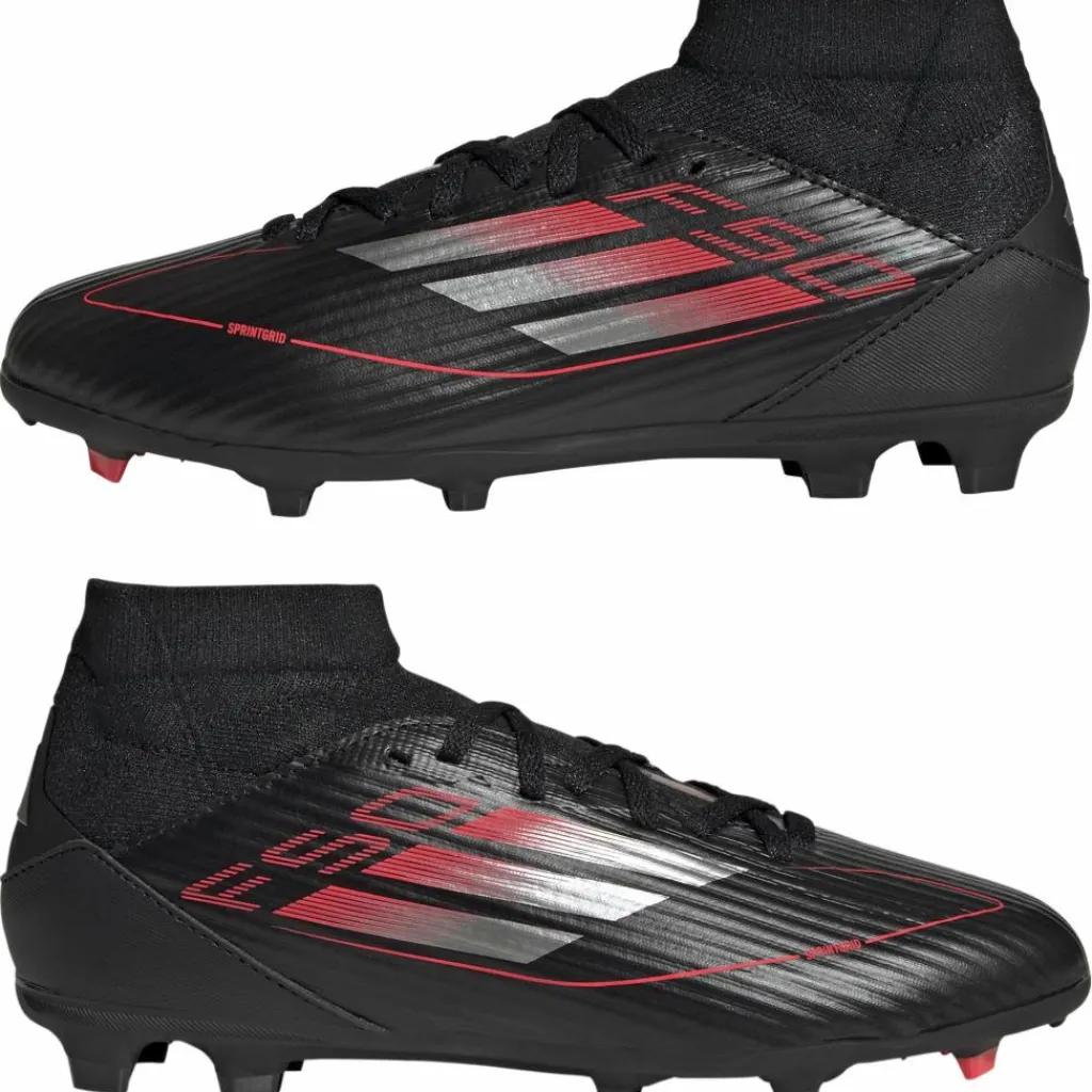 F50 League Mid FG MG voetbalschoenen junior core black iron metallic lucid red*adidas Hot