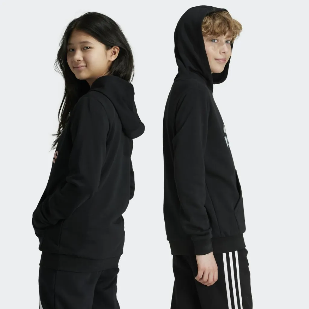 Metallic Print hoodie junior black*adidas Discount