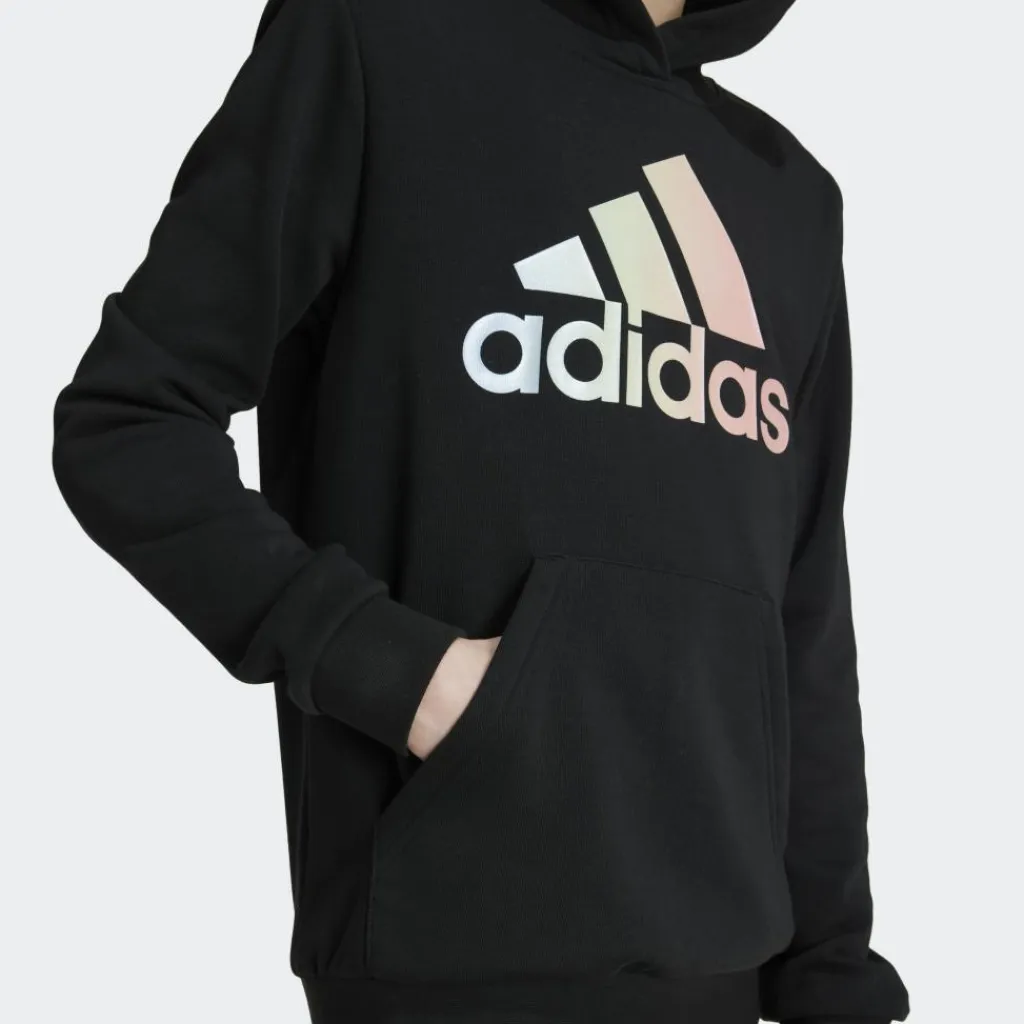 Metallic Print hoodie junior black*adidas Discount
