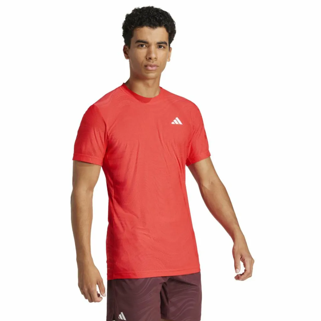 Pro FreeLift tennisshirt heren semi lucid red*adidas Sale