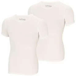 Bamboo O-hals shirt heren white 2-pack*Apollo Discount