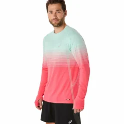 Seamless LS hardloopshirt heren coral reef oasis green*Asics New