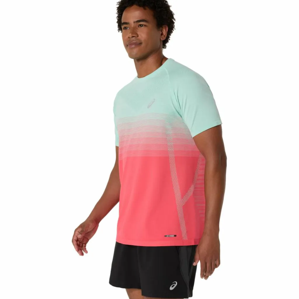 Seamless SS hardloopshirt heren coral reef oasis green*Asics Outlet