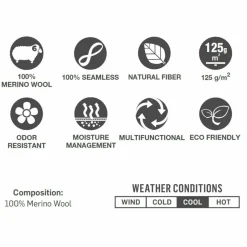 Lightweight Merino Wool Tubular col solid grey*Buff