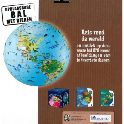  Wereldkaart met dieren opblaasbare bal 50 cm*Caly Toys Clearance