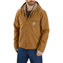 Relaxed Fit Washed Duck Sherpa Lined winterjas heren brown*Carhartt Outlet
