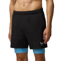 Flow 2-in-1 short heren black cool blue*Castore New