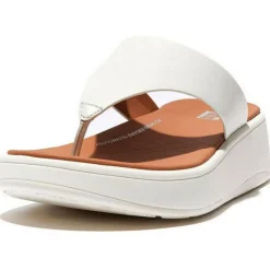 F-Mode Flatform Toe-Post slippers dames cream*Fitflop
