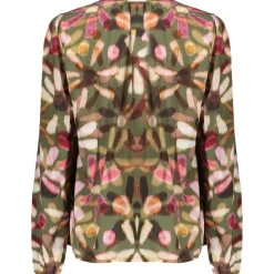 blouse dames green red*Geisha Discount