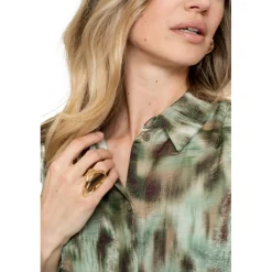 blouse dames green brown*Geisha New