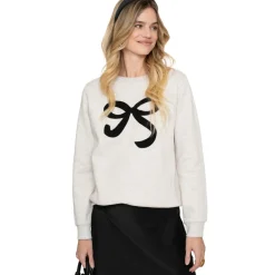 sweater dames beige melange black*Geisha Hot