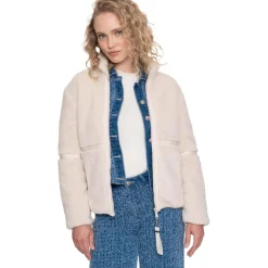 teddy winterjas dames off-white*Geisha Sale