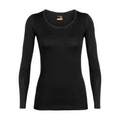 200 Oasis LS lage ronde hals thermoshirt dames black*Icebreaker Sale