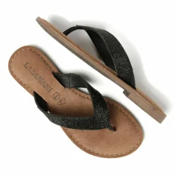 75.803 slippers dames diamond sheet black*Lazamani Online