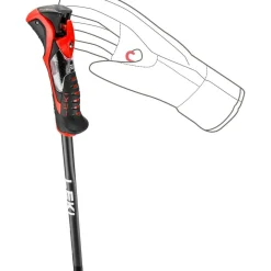 Airfoil 3D skistokken black dark anthracite  bright red*Leki Best