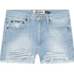 Damaged Denim short dames light blue*Malelions Sale