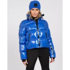 Gstaad Laquer winterjas dames dazzling blue*NIKKIE Best