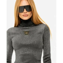 Noroton Shiny sweater dames black*NIKKIE Best