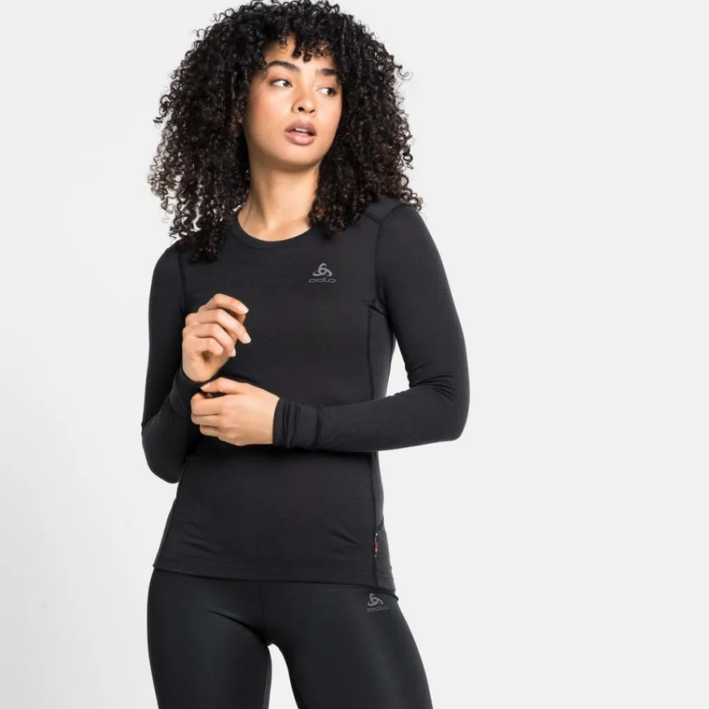 Natural 100 Merino Warm LS thermoshirt dames black*ODLO Clearance