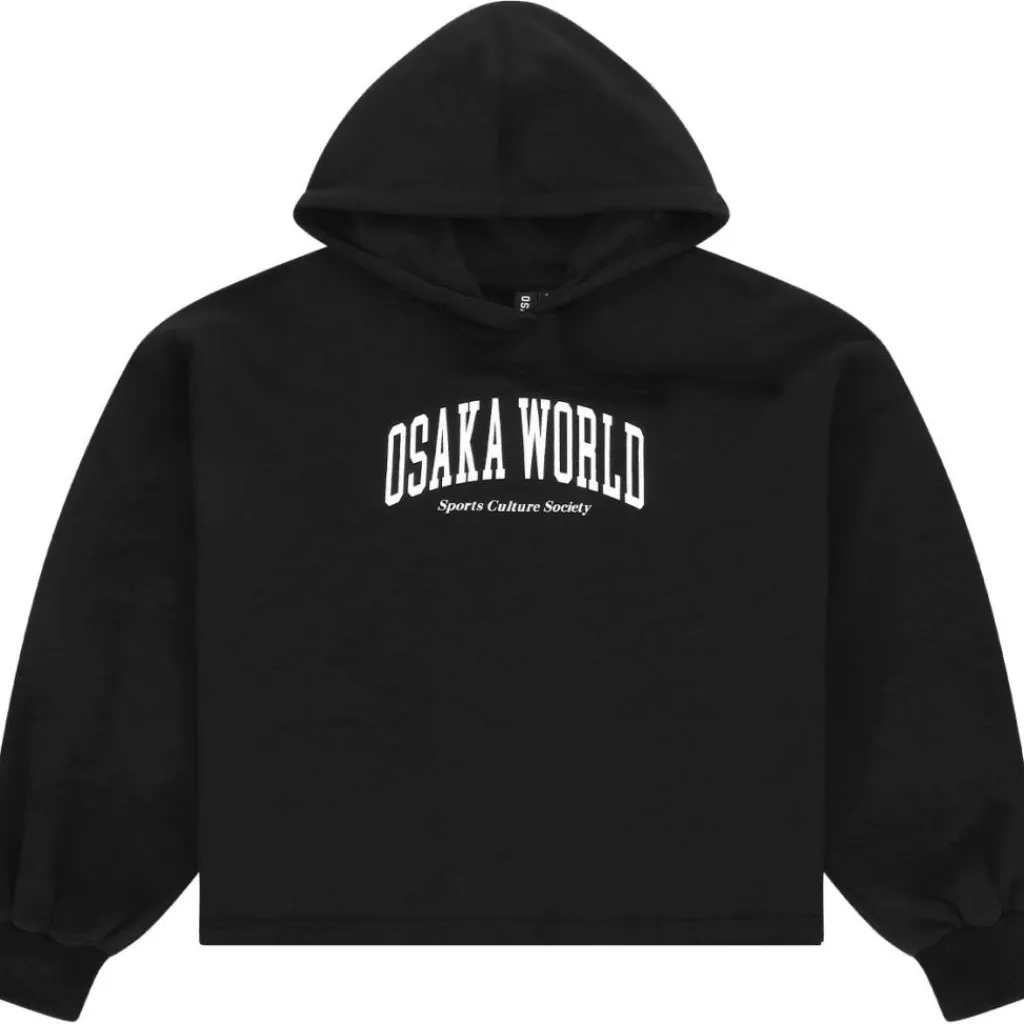 Cropped hoodie dames black*Osaka