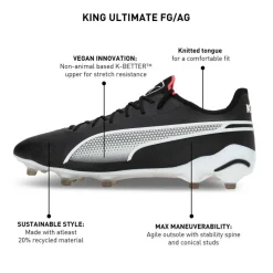 King Ultimate FG AG voetbalschoenen heren black white fire orchid*Puma
