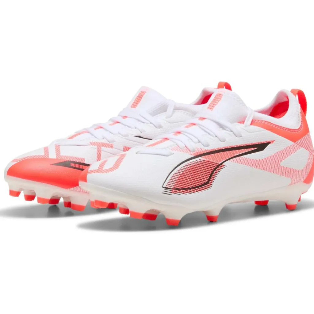 ULTRA 5 MATCH FG AG voetbalschoenen junior white black glowing red*Puma Discount