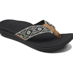 Ortho Woven slippers dames black white*Reef
