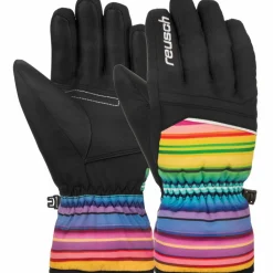 Alan handschoenen junior black multicolour lines*Reusch Sale