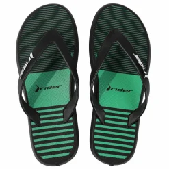 R1 Style Kids slippers junior black green*Rider