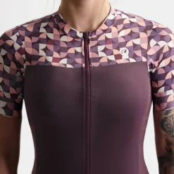 Essential Graphic fietsshirt dames bordeaux coral*Rogelli