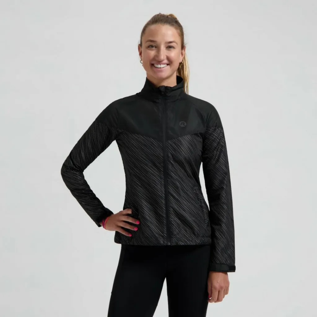 Essential Hi Vis hardloopjack dames zwart reflection*Rogelli Online