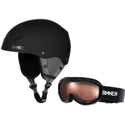 Combi-pack BINGHAM skihelm met Toxic skibril matte black*Sinner Discount