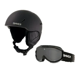 Combi-pack CREST skihelm met Toxic skibril black*Sinner Hot