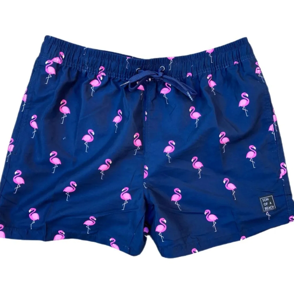 Flamingo zwembroek junior dark blue*Son of a Beach Best