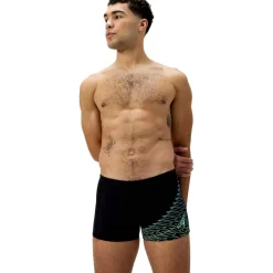 Medley Logo zwemboxer heren black green*Speedo Discount