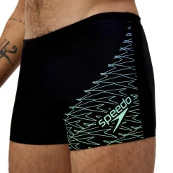 Medley Logo zwemboxer heren black green*Speedo Discount