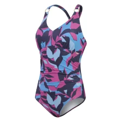 Shaping Printed V Neck badpak dames blue berry*Speedo New