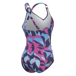 Shaping Printed V Neck badpak dames blue berry*Speedo New