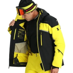 Leader winterjas heren acid yellow*Spyder Best