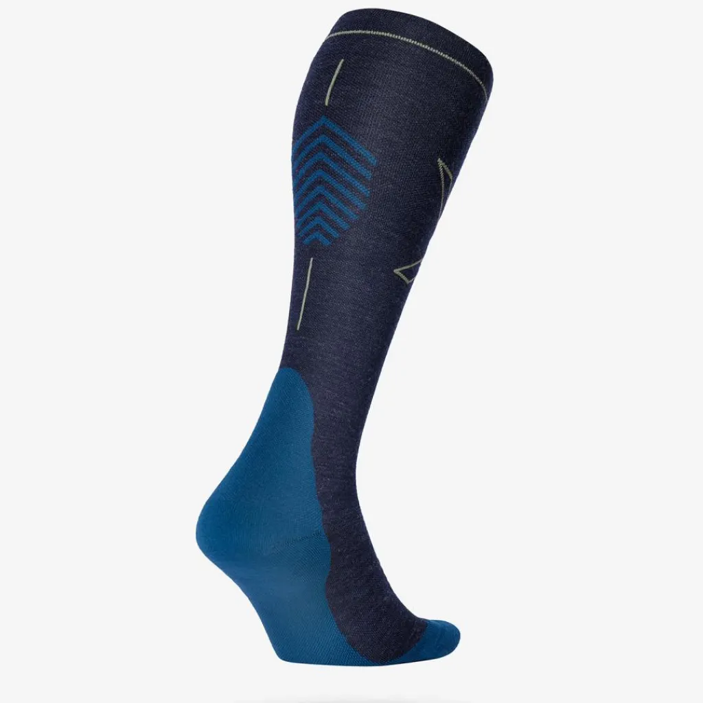 Merino Hiking wandel compressiesokken heren dark blue olive*STOX Energy Socks Hot