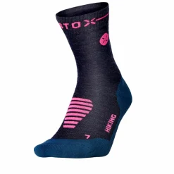  Merino Hiking wandel compressiesokken dames dark blue pink*STOX Energy Socks Clearance