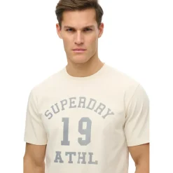 Athletic Essential shirt heren desert bone off white*Superdry Outlet