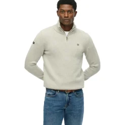 Henley sweater heren grey marl*Superdry New