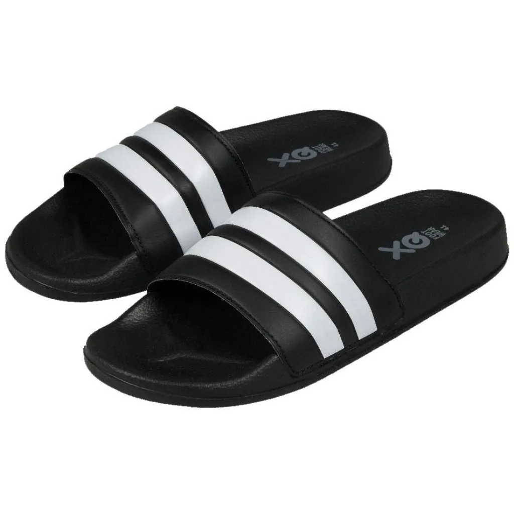 000121994002 slippers heren black white*XQ Discount