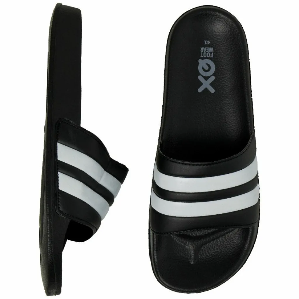 000121994002 slippers heren black white*XQ Discount